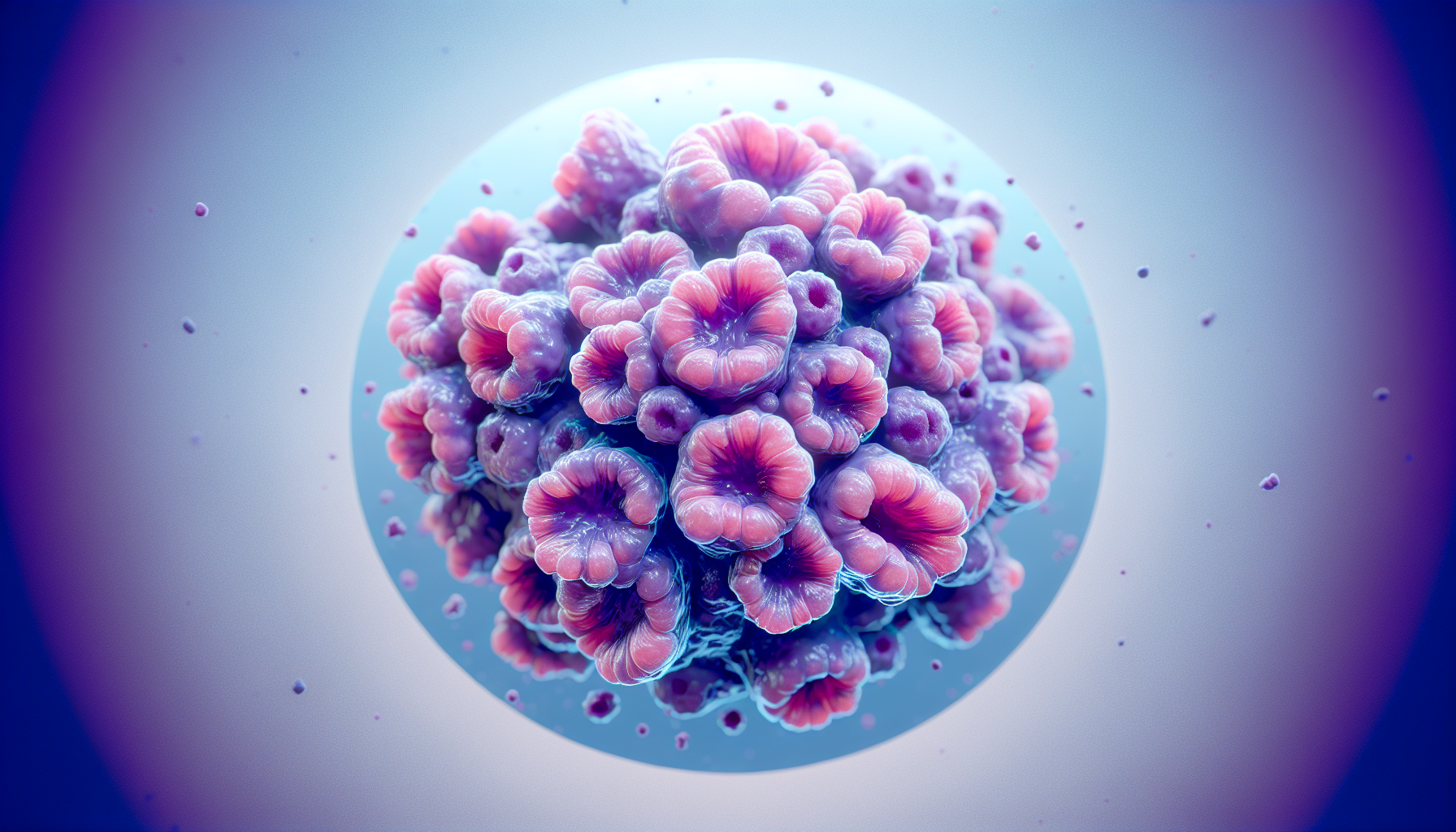 Colon cancer cells under a microscope