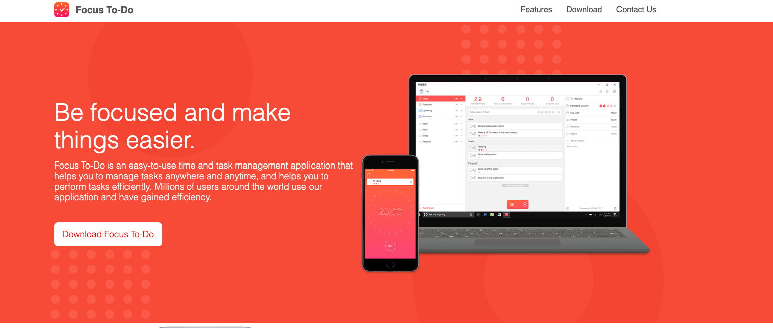 Focus-To-Do website screen shot