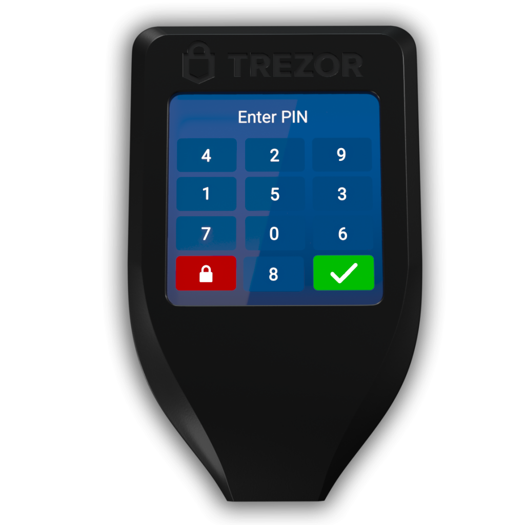 The Trezor Model T, designed for advanced users with enhanced features.