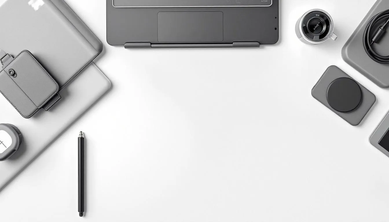 Essentielles Zubehör für Tablet-Nutzer, einschließlich Handschlaufe und Halterungen.
