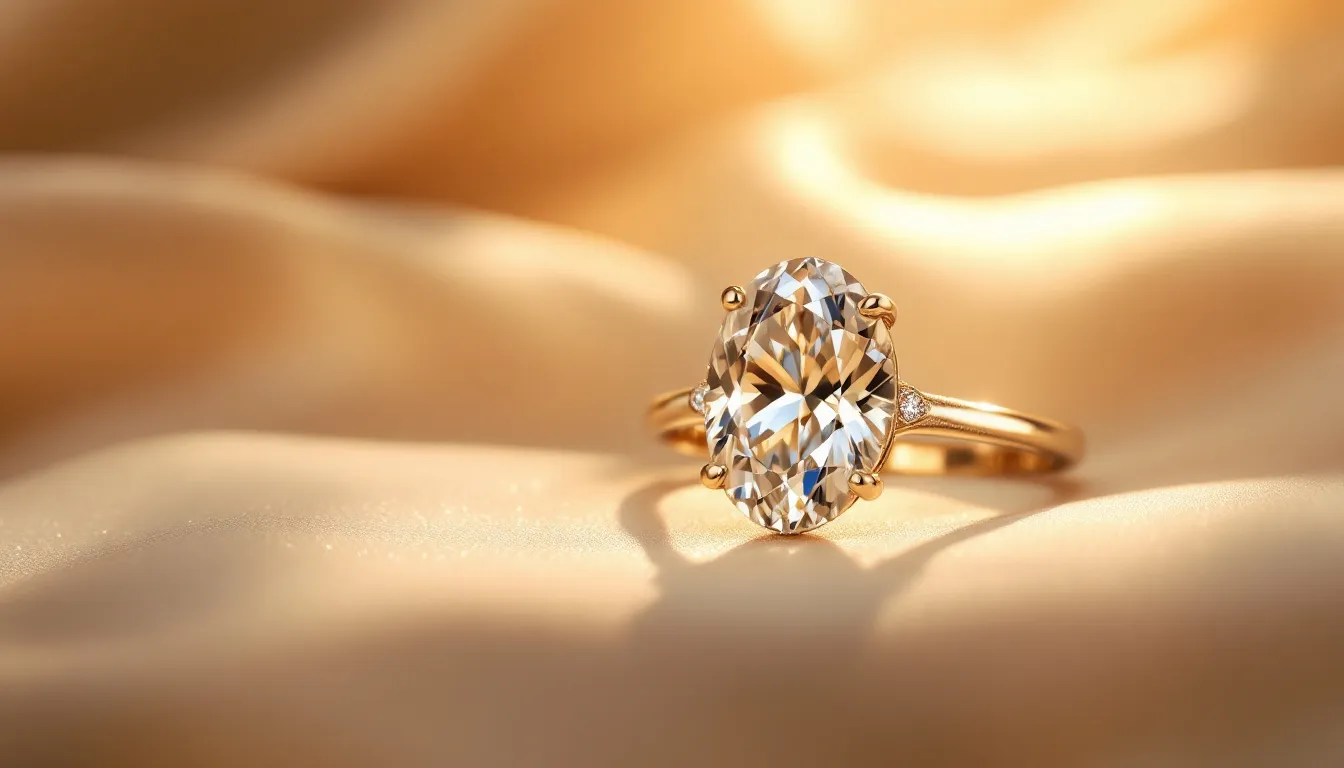 Comparison between moissanite and diamond engagement rings.