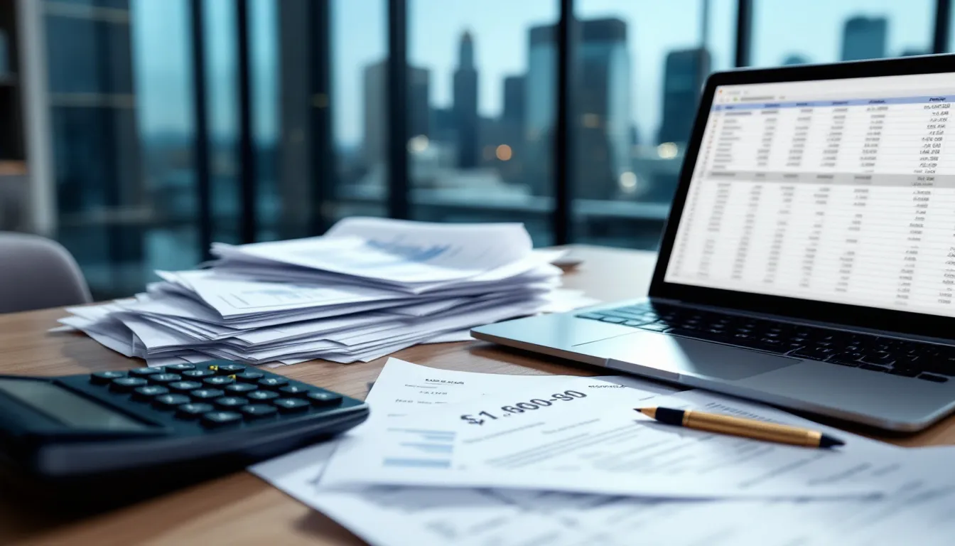 An image of a calculator and financial documents, representing the cost of probate mediation.