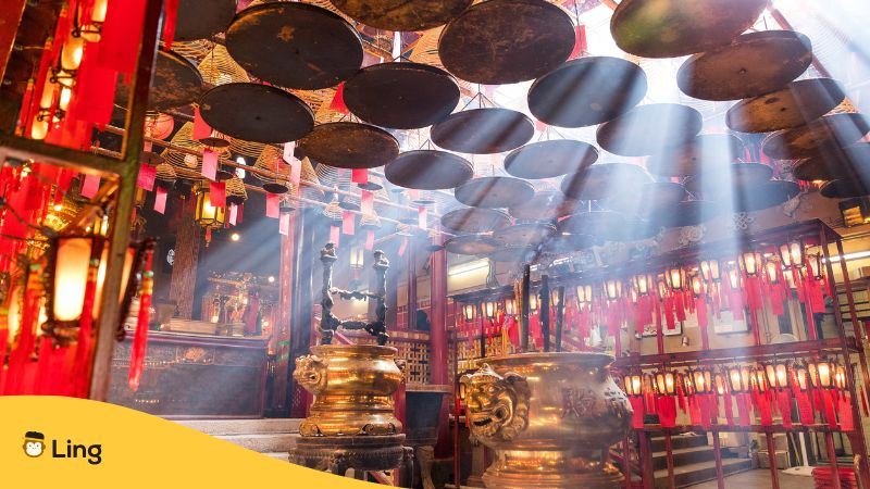 Sheung Wan, Hong Kong 08 May 2017:-Incense Coils in Man Mo Temple