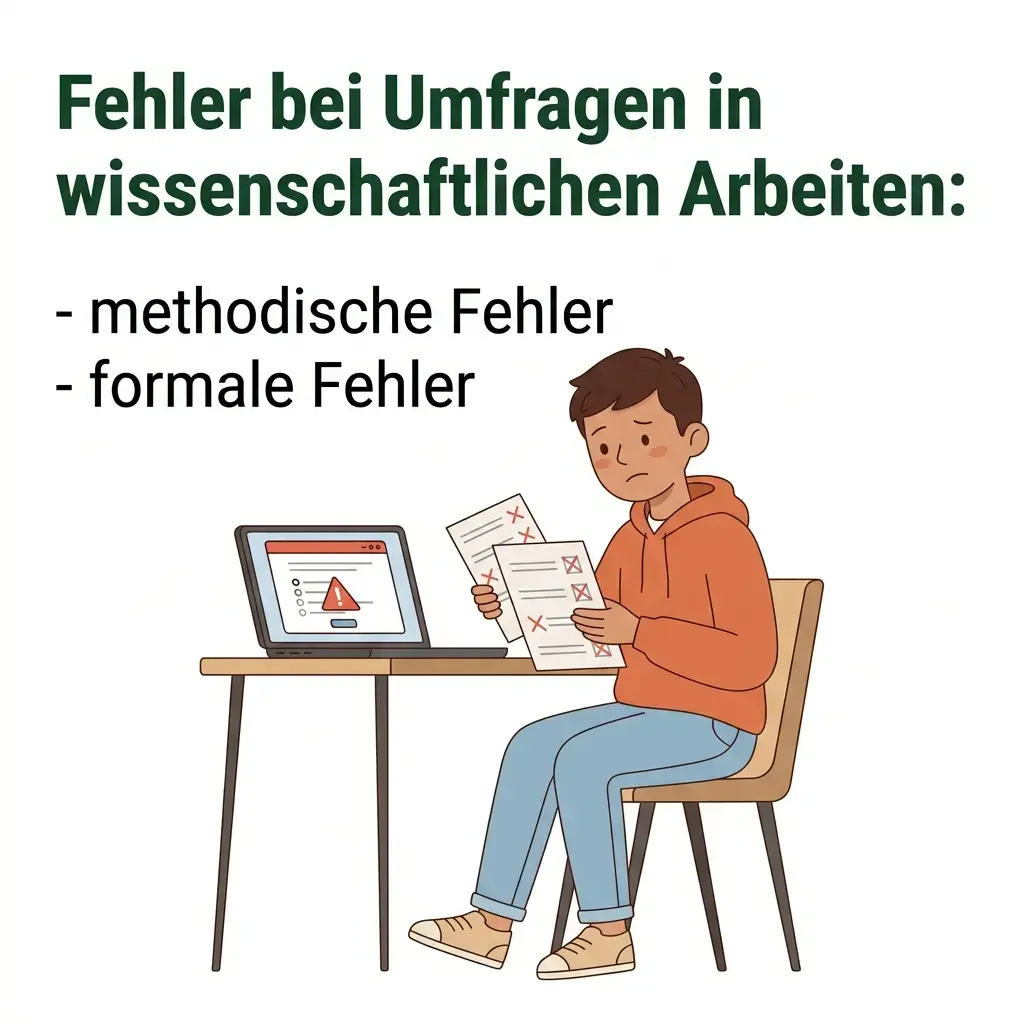 Illustration zu methodischen und formalen Fehlern bei Umfragen in wissenschaftlichen Arbeiten