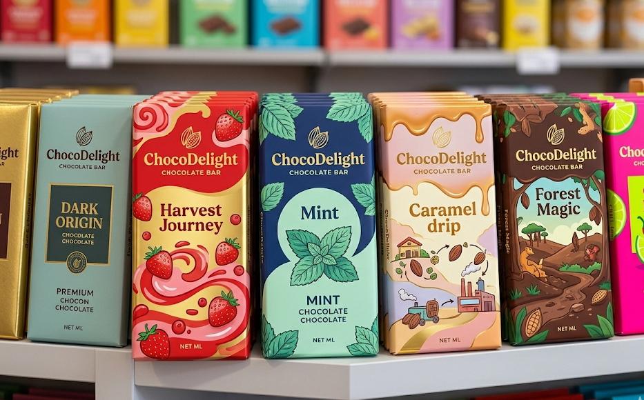 Colorful chocolate packaging 