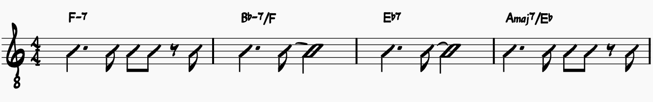 Rhythm Combination Comping Over First 4 Bars of All The Things You Are