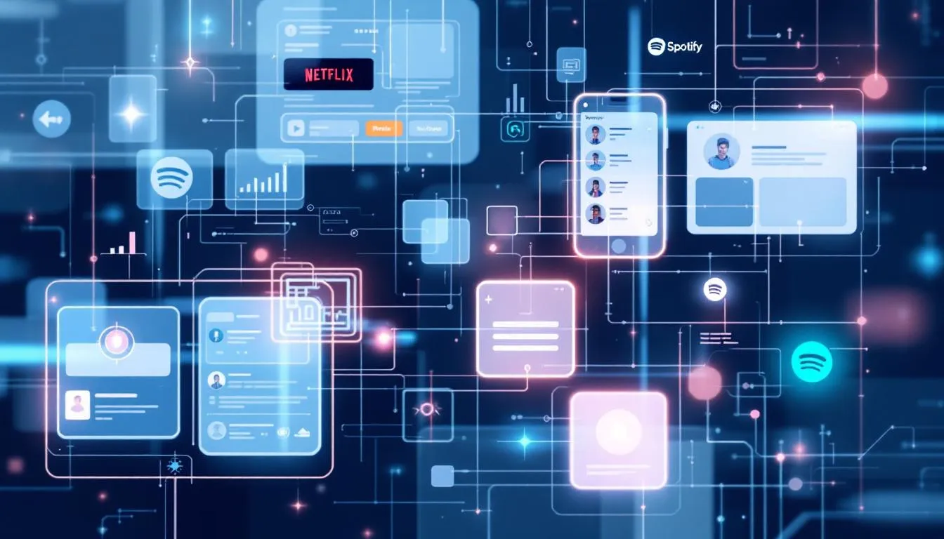 A collage of real-world examples of AI personalization in ecommerce, including well-known brands.