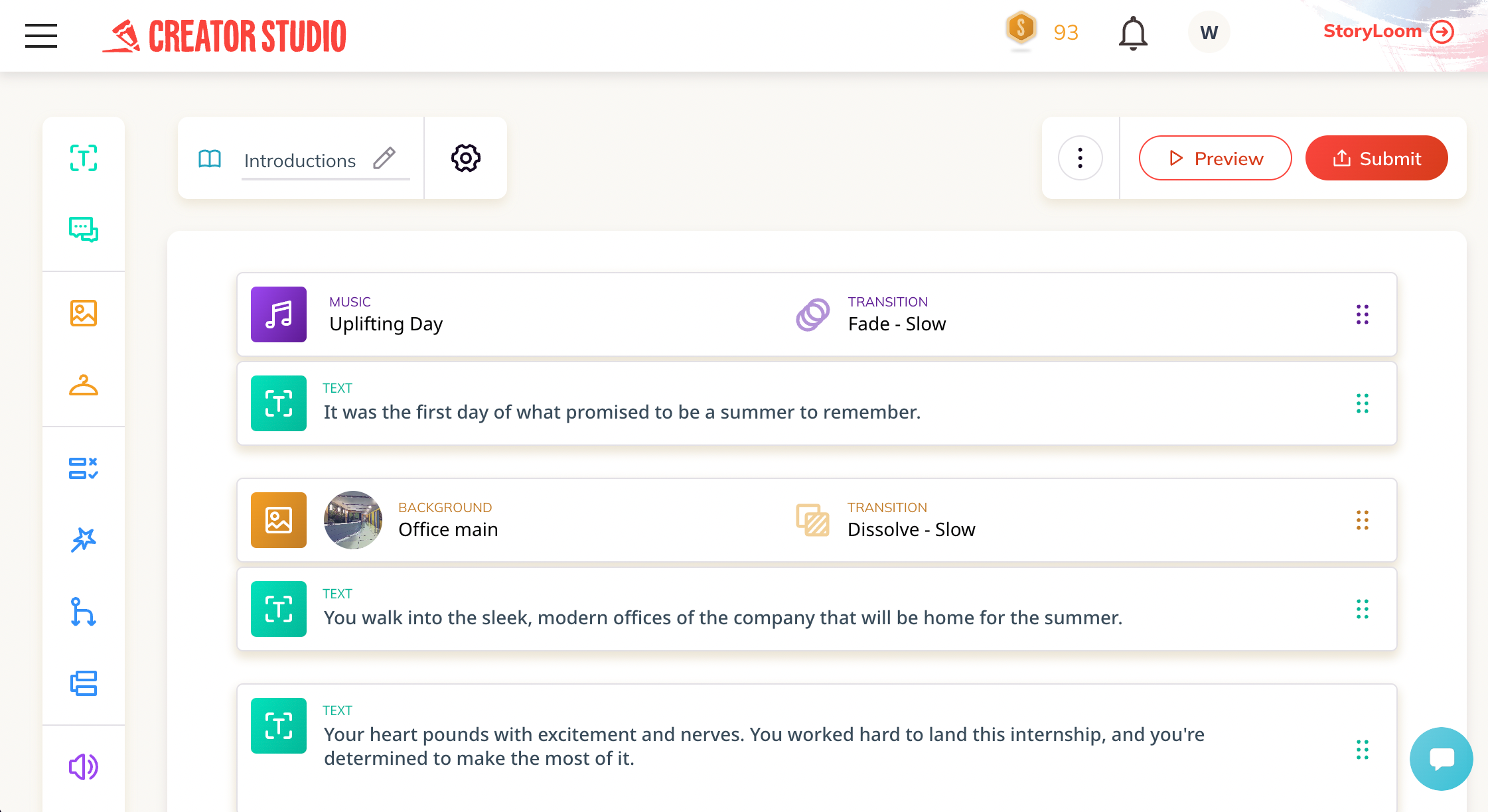 StoryLoom Creator Studio Interface