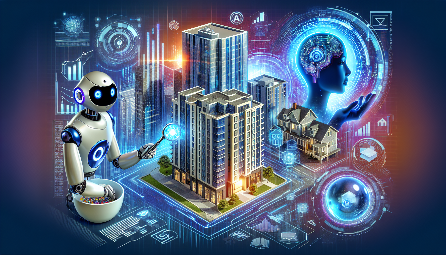 Illustration of AI technology in real estate