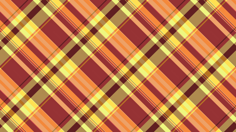 An orange, yellow and brown checkered pattern twill fabric