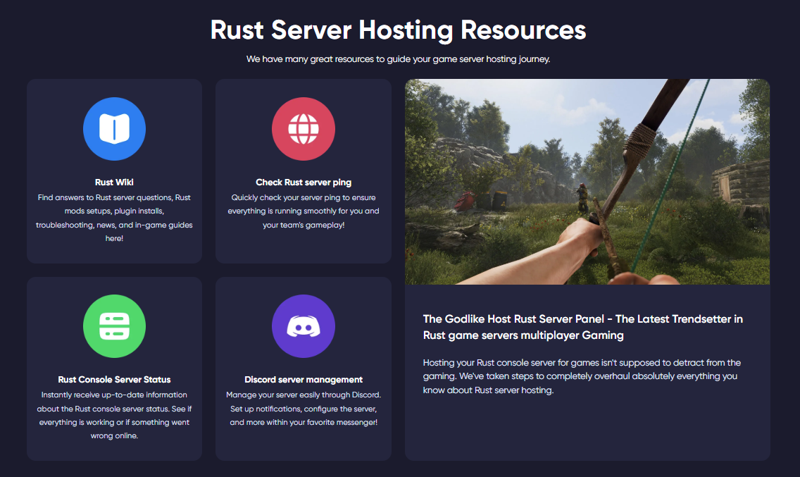 Godlike RUST hosting