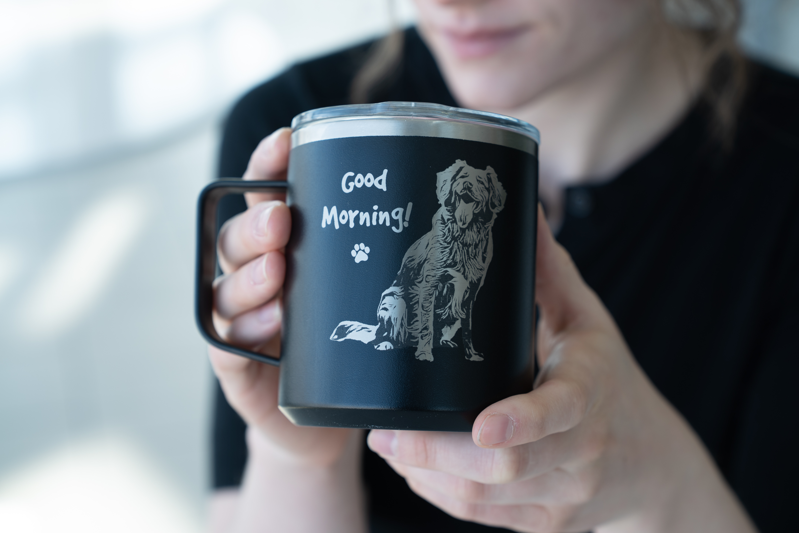 Personalzied Dog Photo Custom Mug with Good Morning 