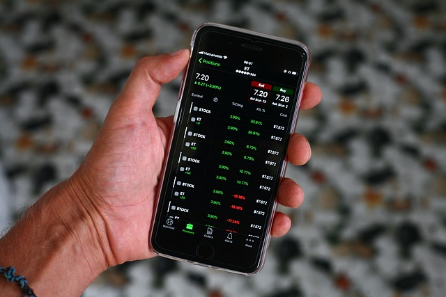 Stock trading on a phone.