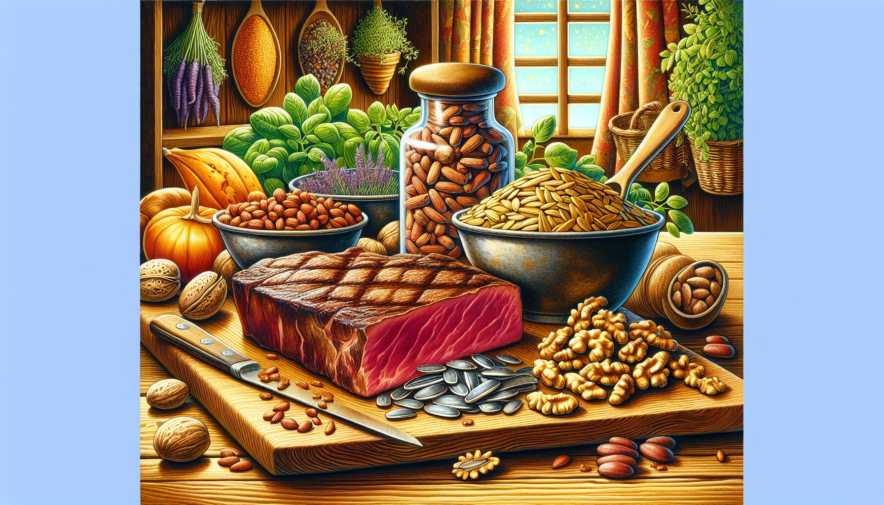 Zinc-rich foods like meat, nuts, and seeds