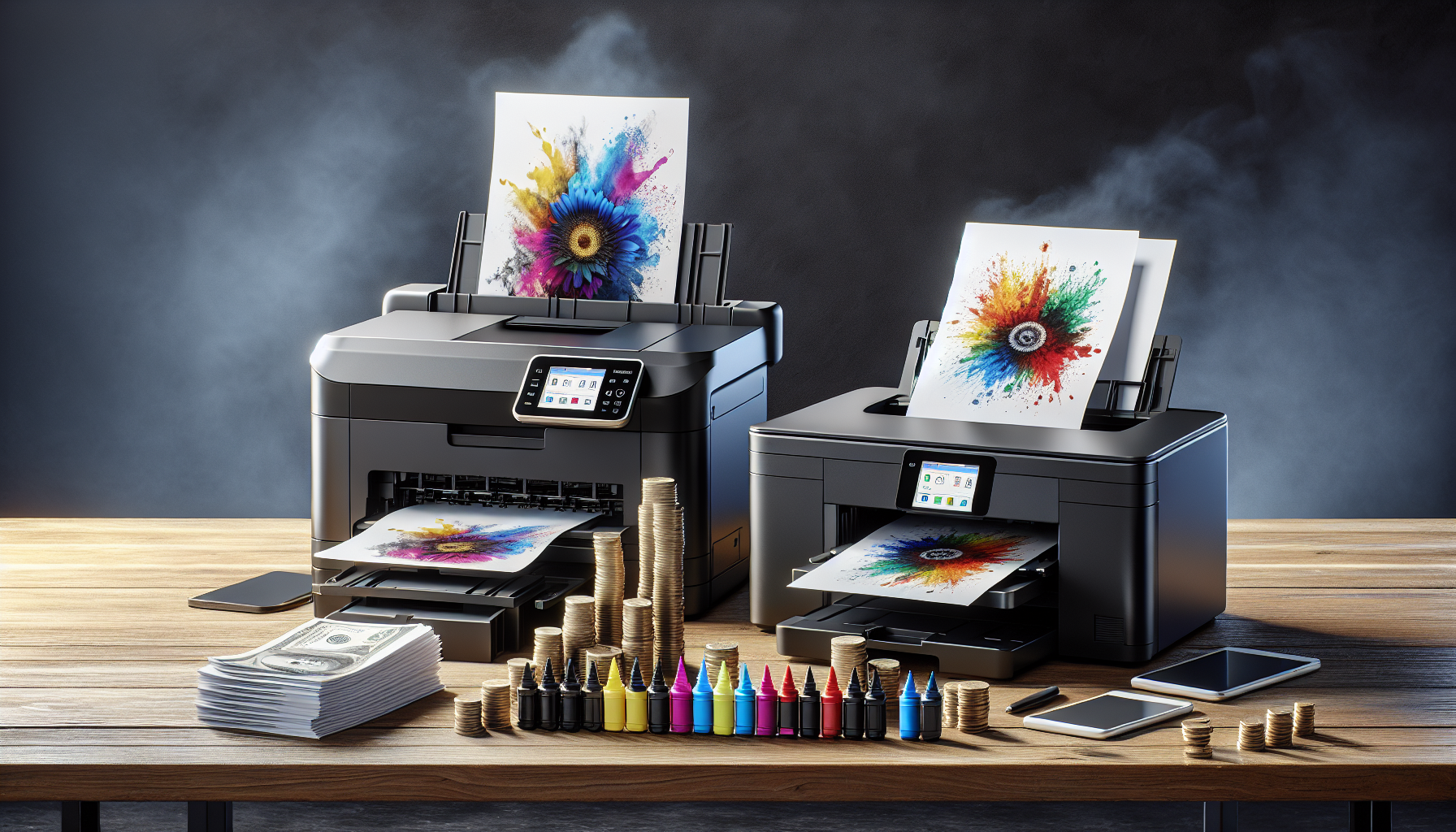 Comparison between inkjet and laser printers