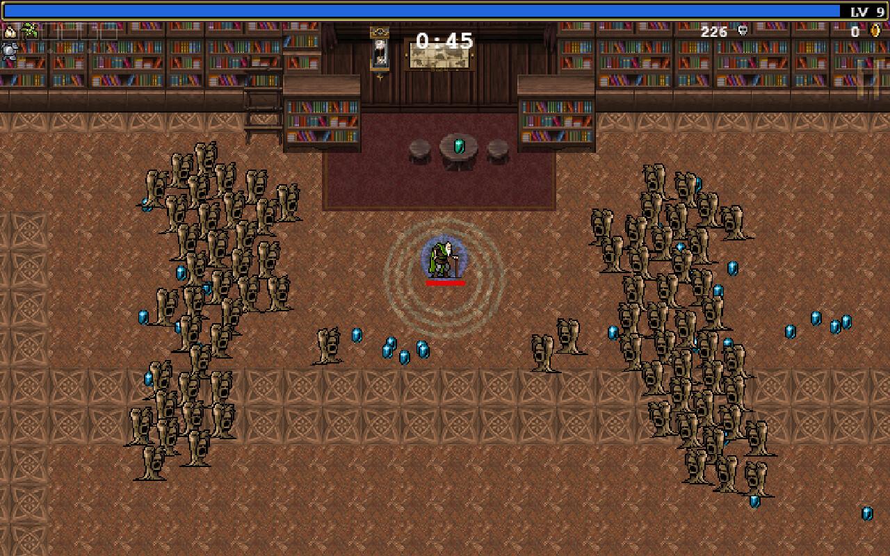 Vampire Survivors library stage swarm