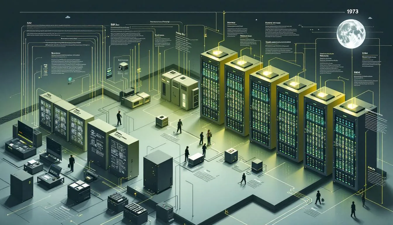 An early data center showcasing the history of data centers.