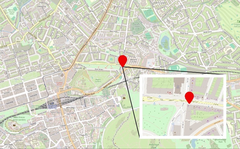 Location of our Edinburgh store for kilt alterations in Edinburgh