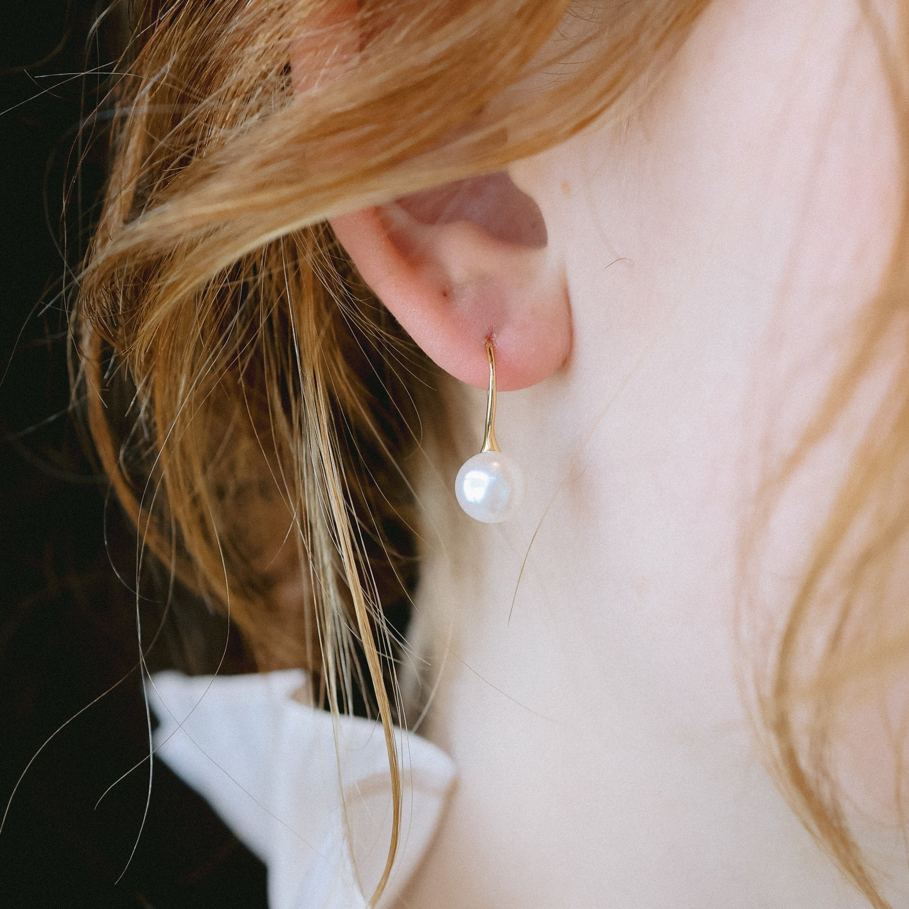 Teardrop Pearl Earrings Product by Jessica Wang