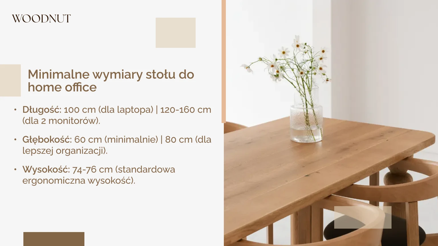 Minimalne wymiary stołu do home office