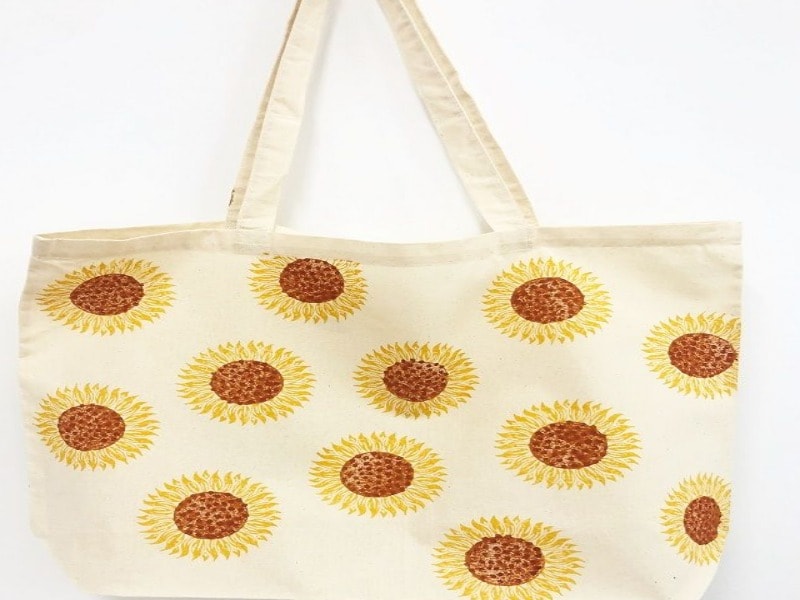 Block printed customized tote bag 
