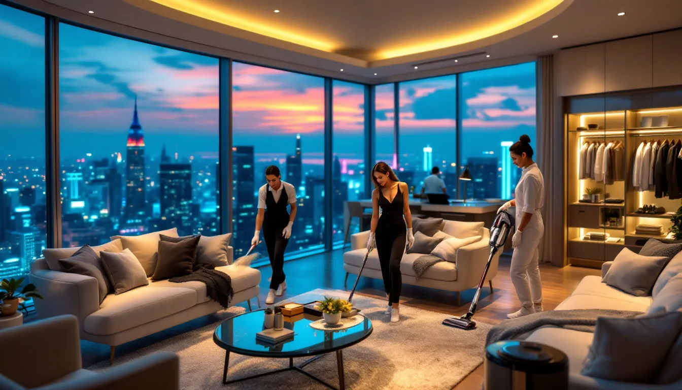 Comprehensive home deep cleaning services being performed.