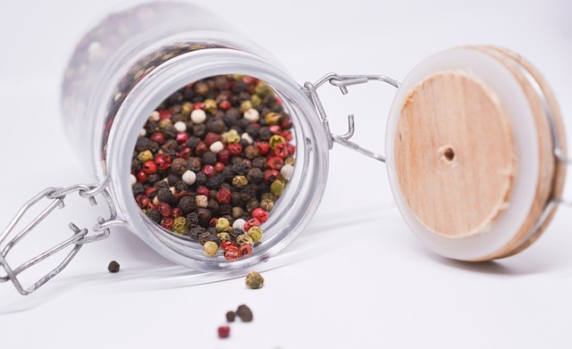 Spice jars are useful for bulk spice organization. 
