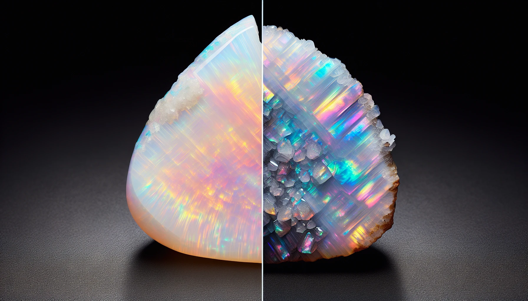Opalite with potential dulling and cracks