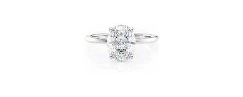 0.75 Carat Oval Lab-Created Diamond-Engagement Ring
