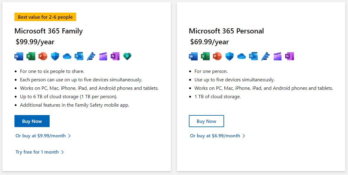 office 365 pricing
