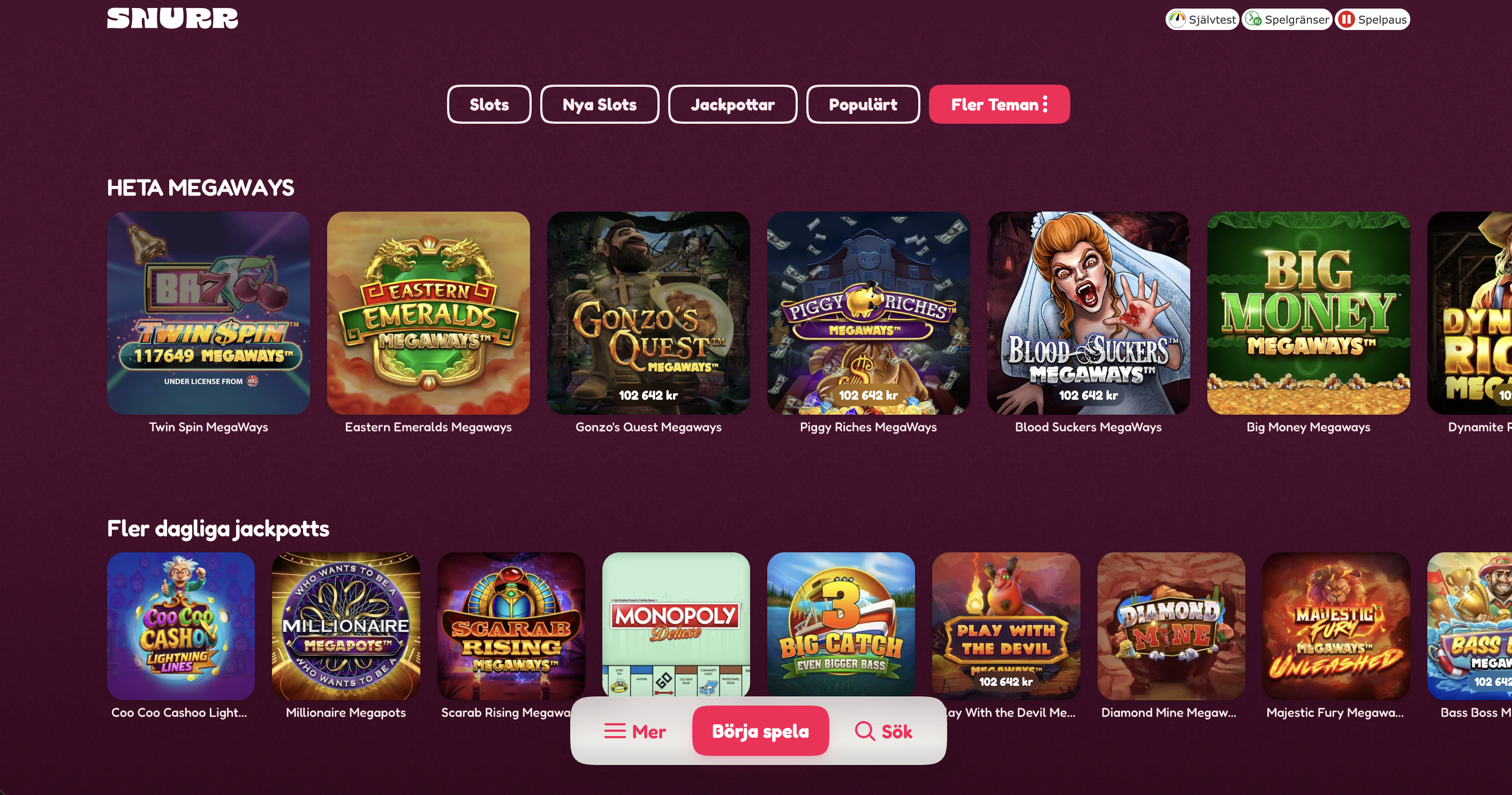 snurr casino megaways