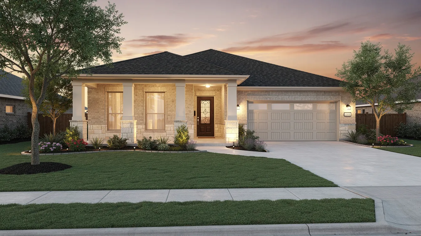 The image depicts a charming home in Texas, showcasing a traditional architectural style with a welcoming front porch and well-maintained landscaping. This residence symbolizes the financial security that can come from responsible estate planning, such as establishing a spendthrift trust to protect assets for beneficiaries.