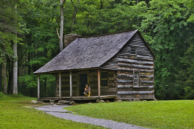 cabin, log house, tennessee