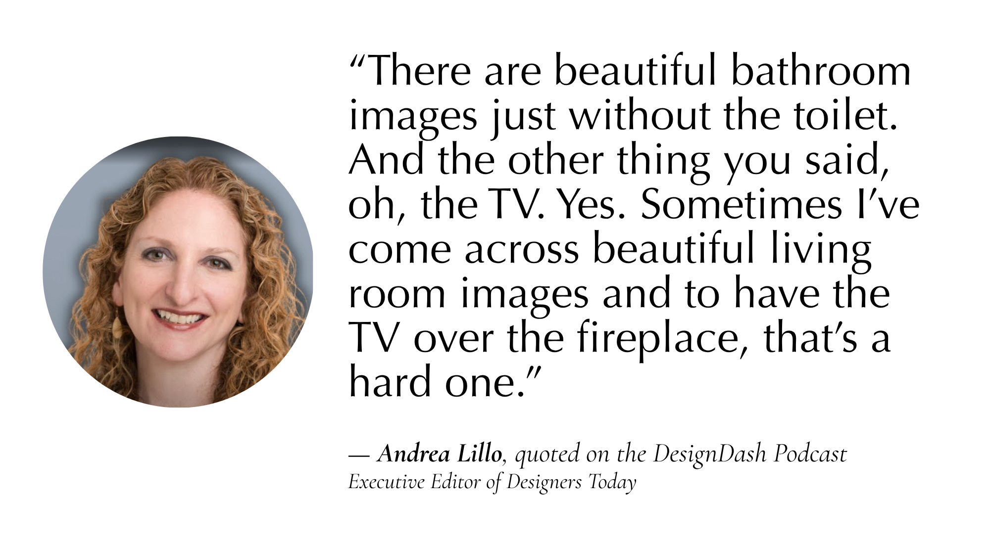 a quote from Andrea Lillo with her headshot in a bubble to the left of the text