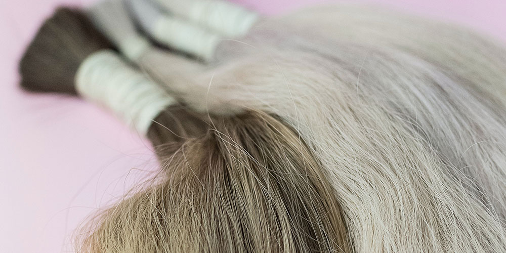 Woman with hair extensions