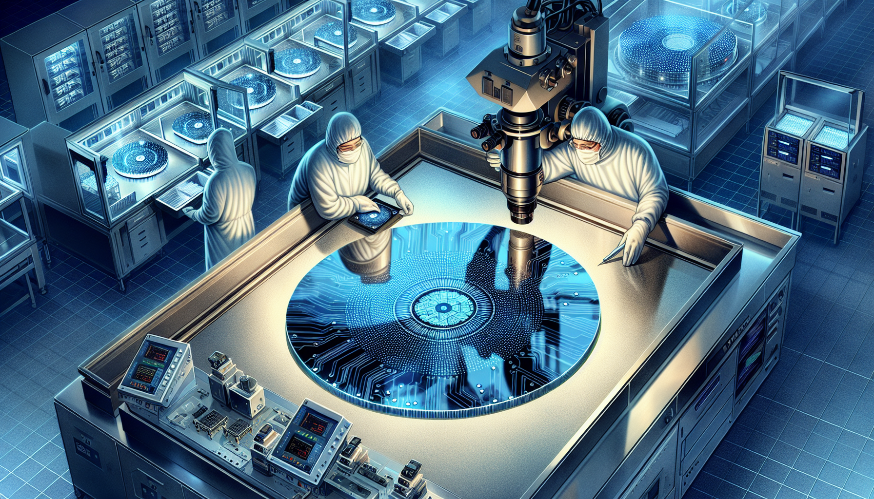 Illustration of semiconductor wafer testing