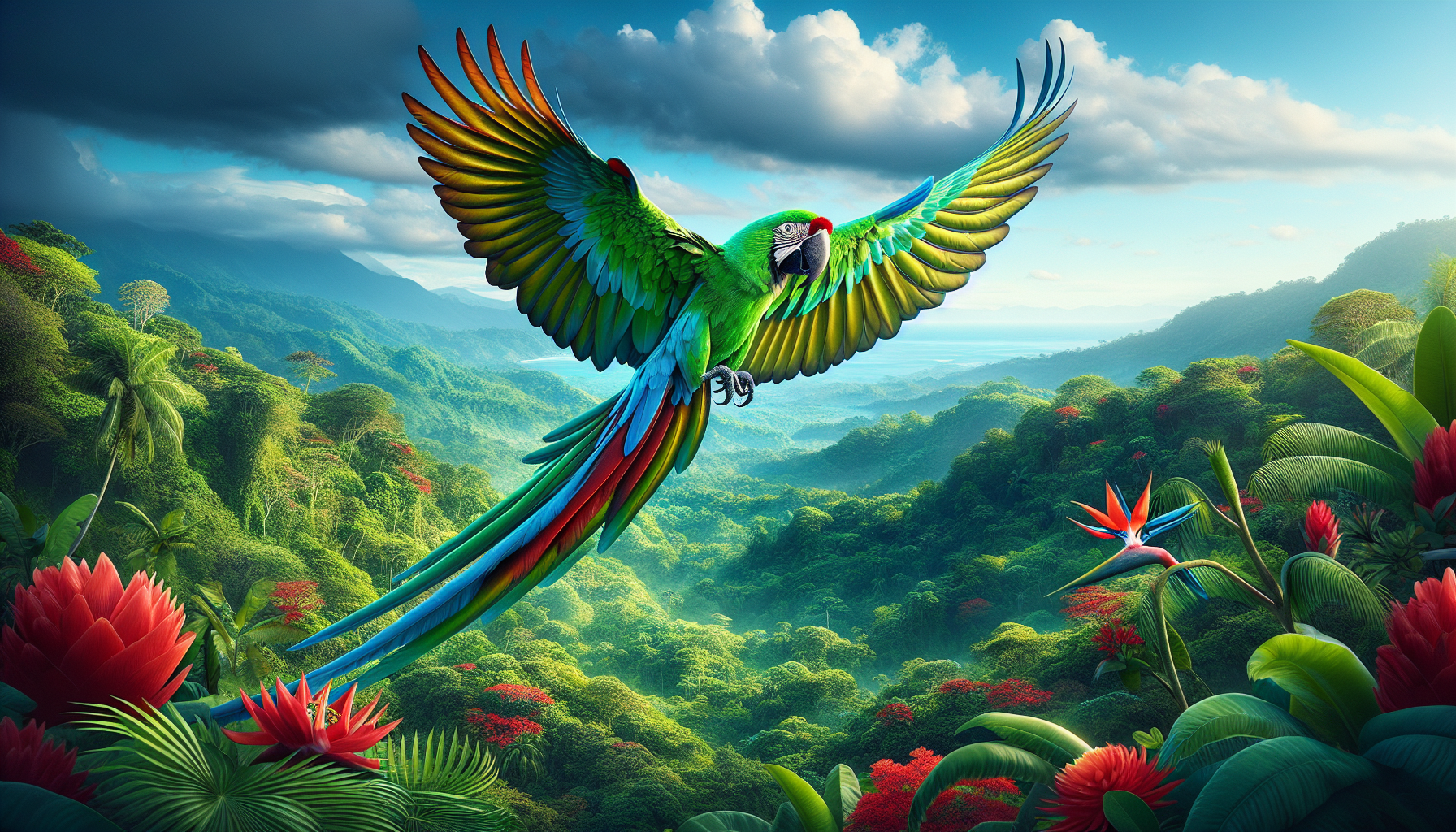 Great Green Macaw in Caribbean Coast of Costa Rica