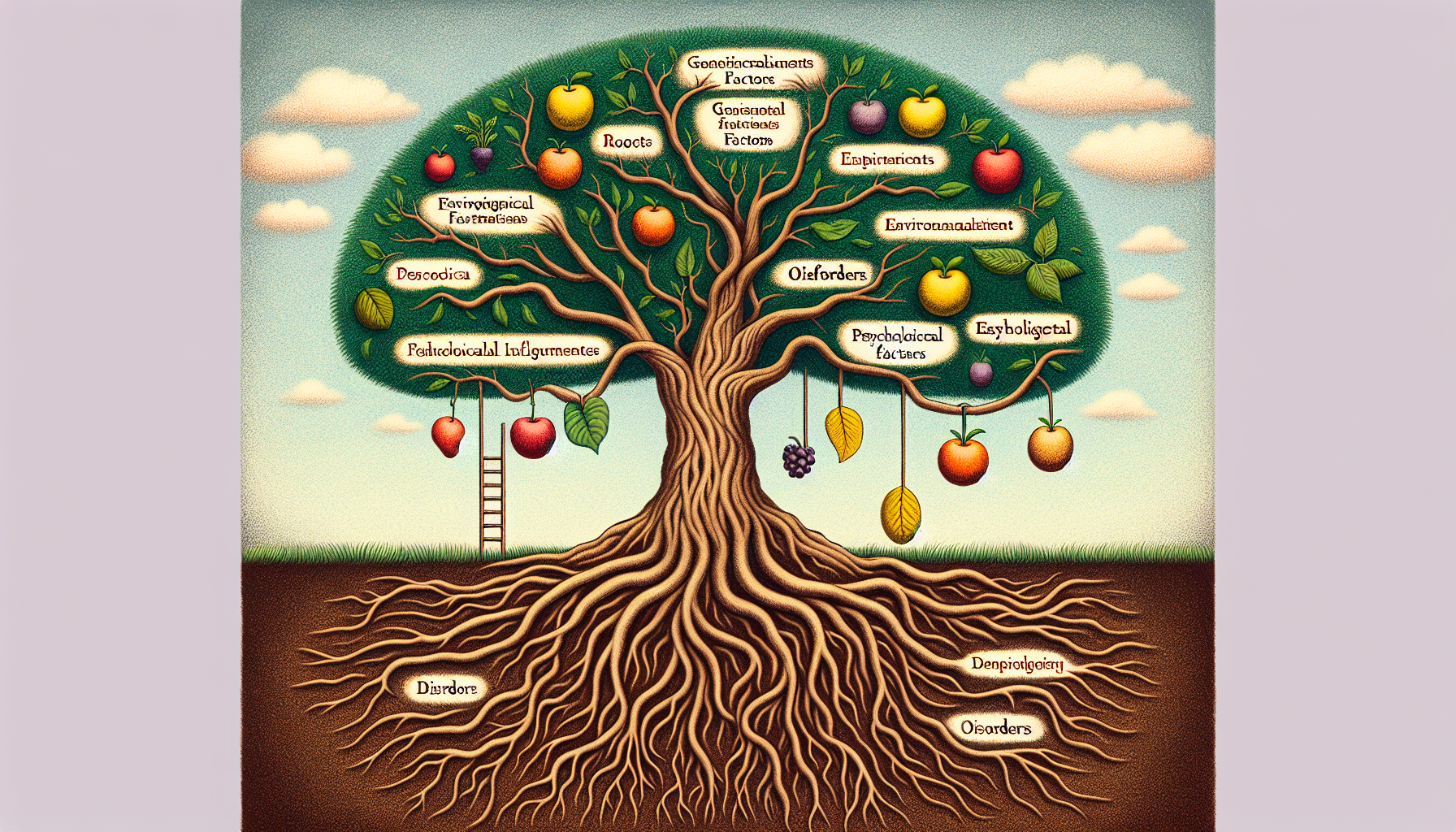 Illustration of causes of eating disorders