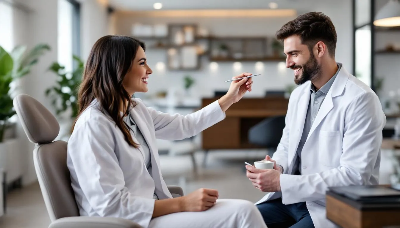 The image illustrates the concept of content marketing in the dental industry, showcasing various strategies to build trust and authority among potential patients. It highlights the importance of dental SEO, local search results, and effective online presence for dental practices to attract new patients and improve their search engine rankings.