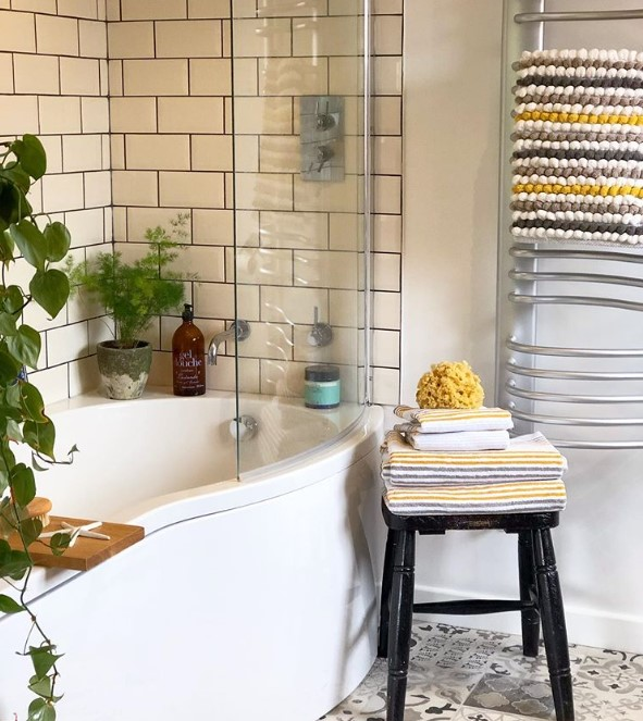 bathroom with organic towels