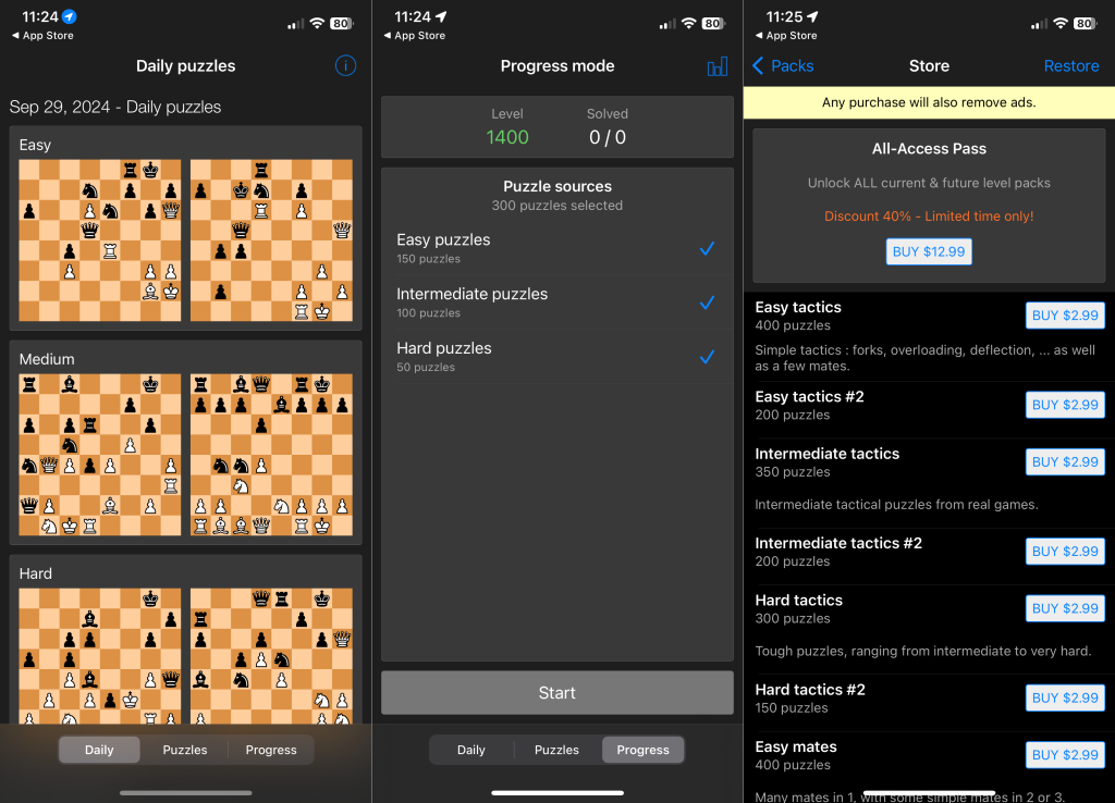 Chess Tactics Pro (Puzzles) app screenshots