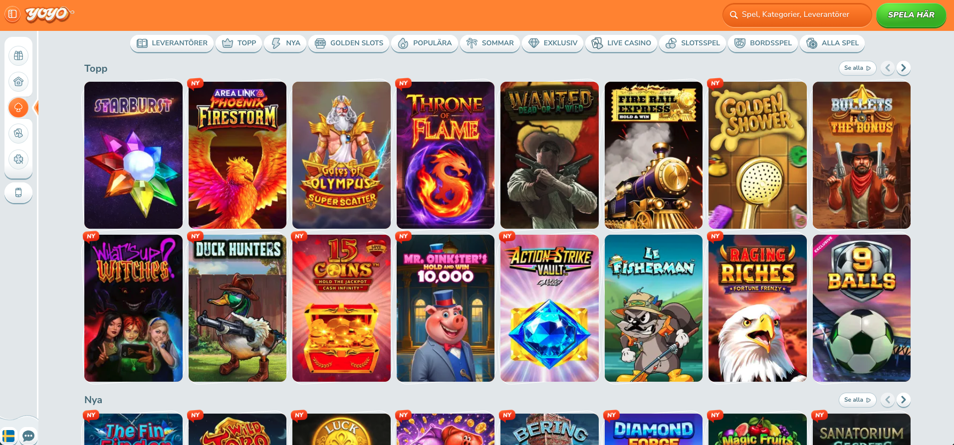 YoYo Casino spelutbud