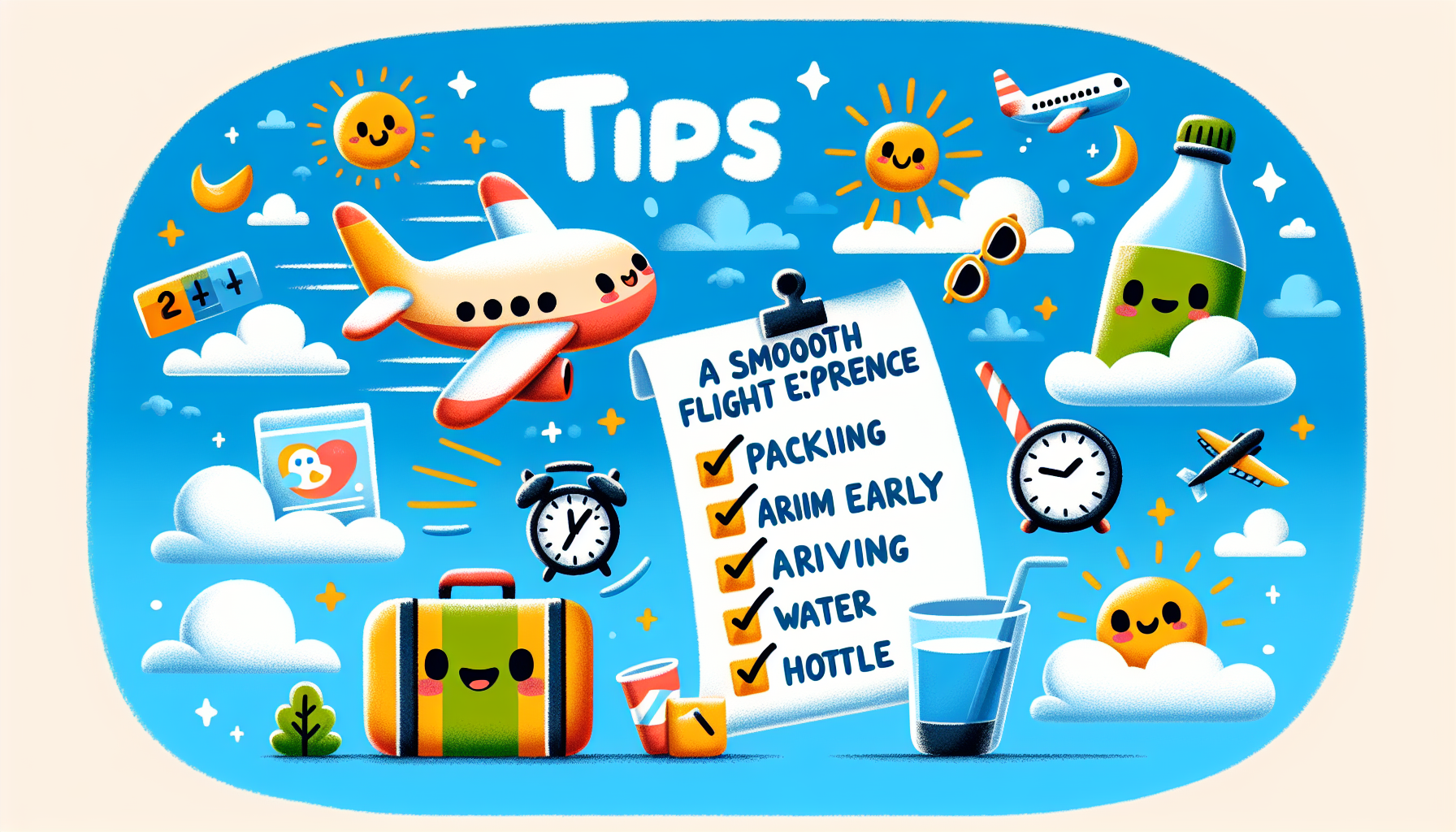 An illustration of tips for a smooth flight experience.