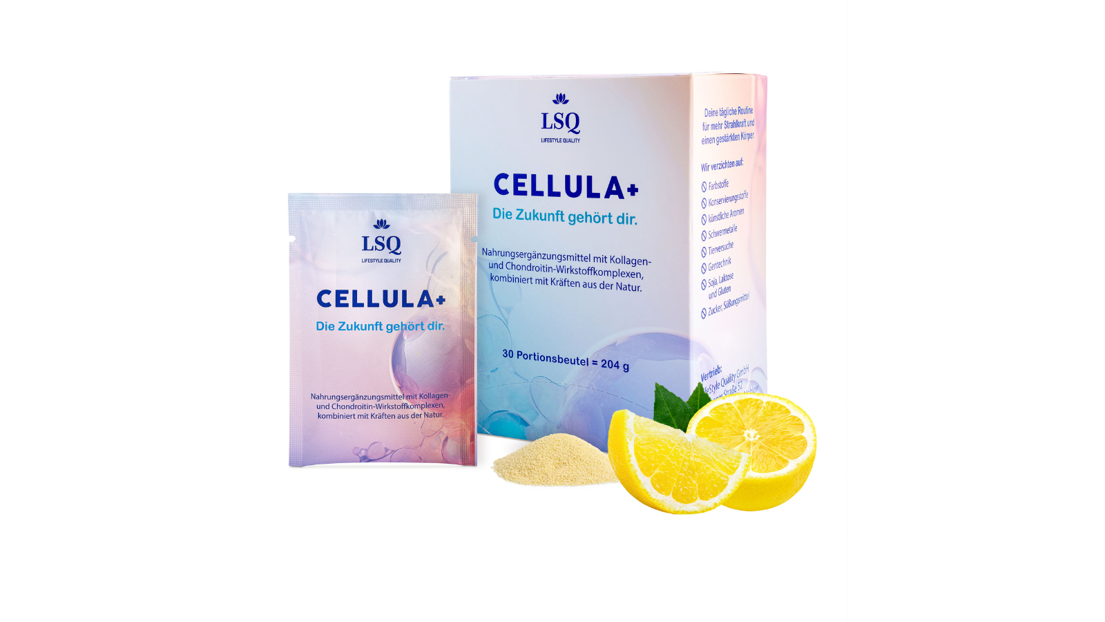 CELLULA+ Kollagenpulver – Produktabbildung, hochdosiert für Frauen in den Wechseljahren