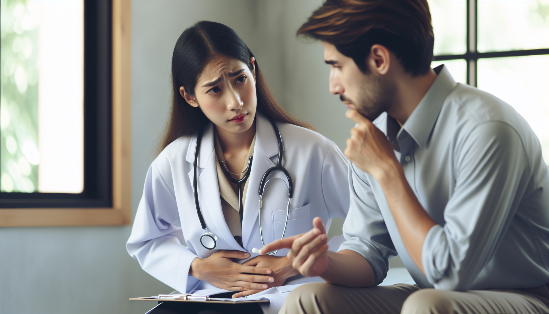 Illustration of a doctor examining a patient