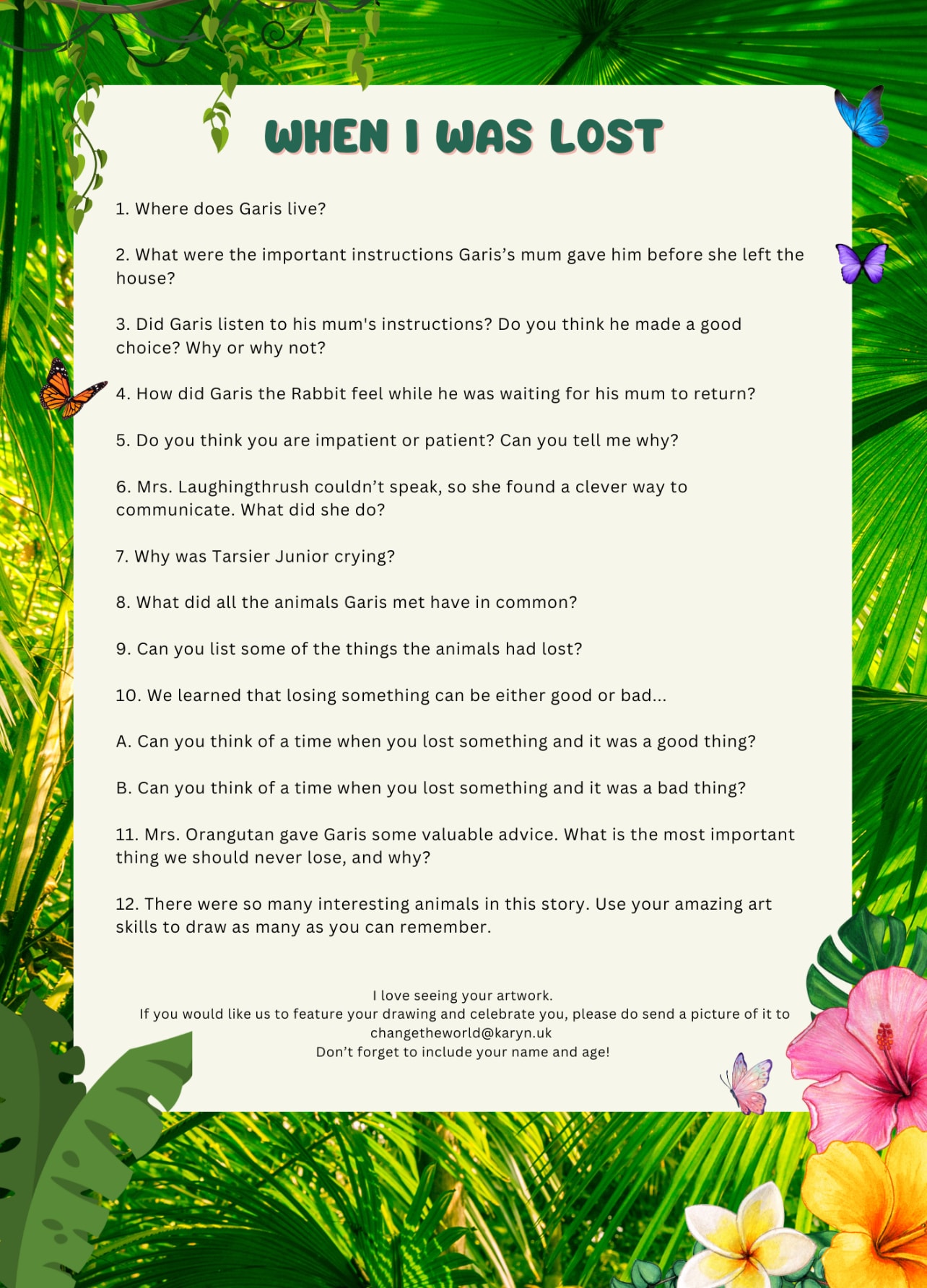 Children's free reading comprehension worksheets