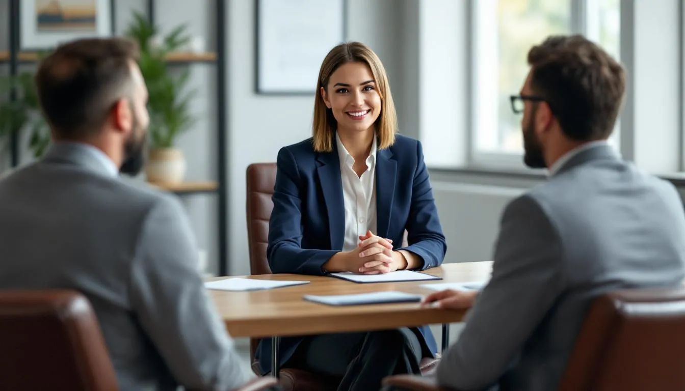 A confident attorney providing legal guidance to clients.