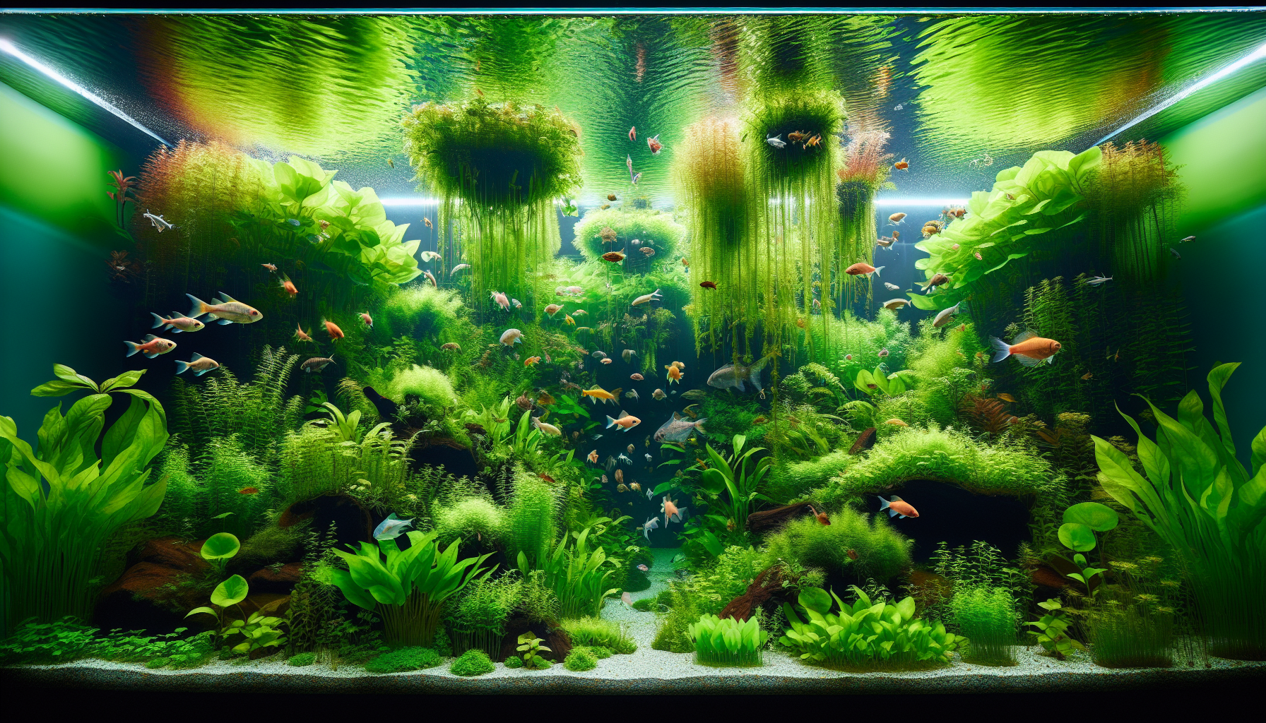 Incorporating floating plants into aquarium design