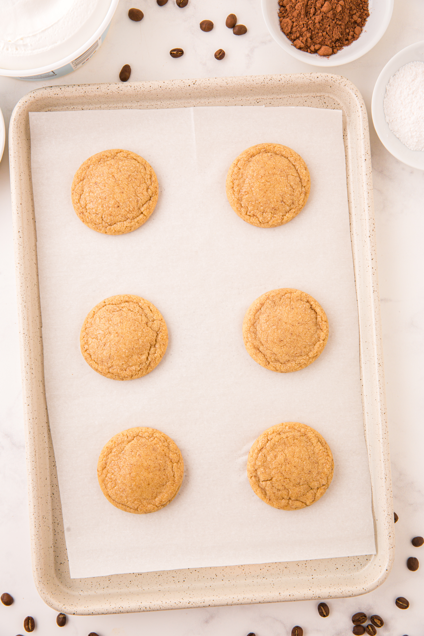 six baked Tiramisu cookies