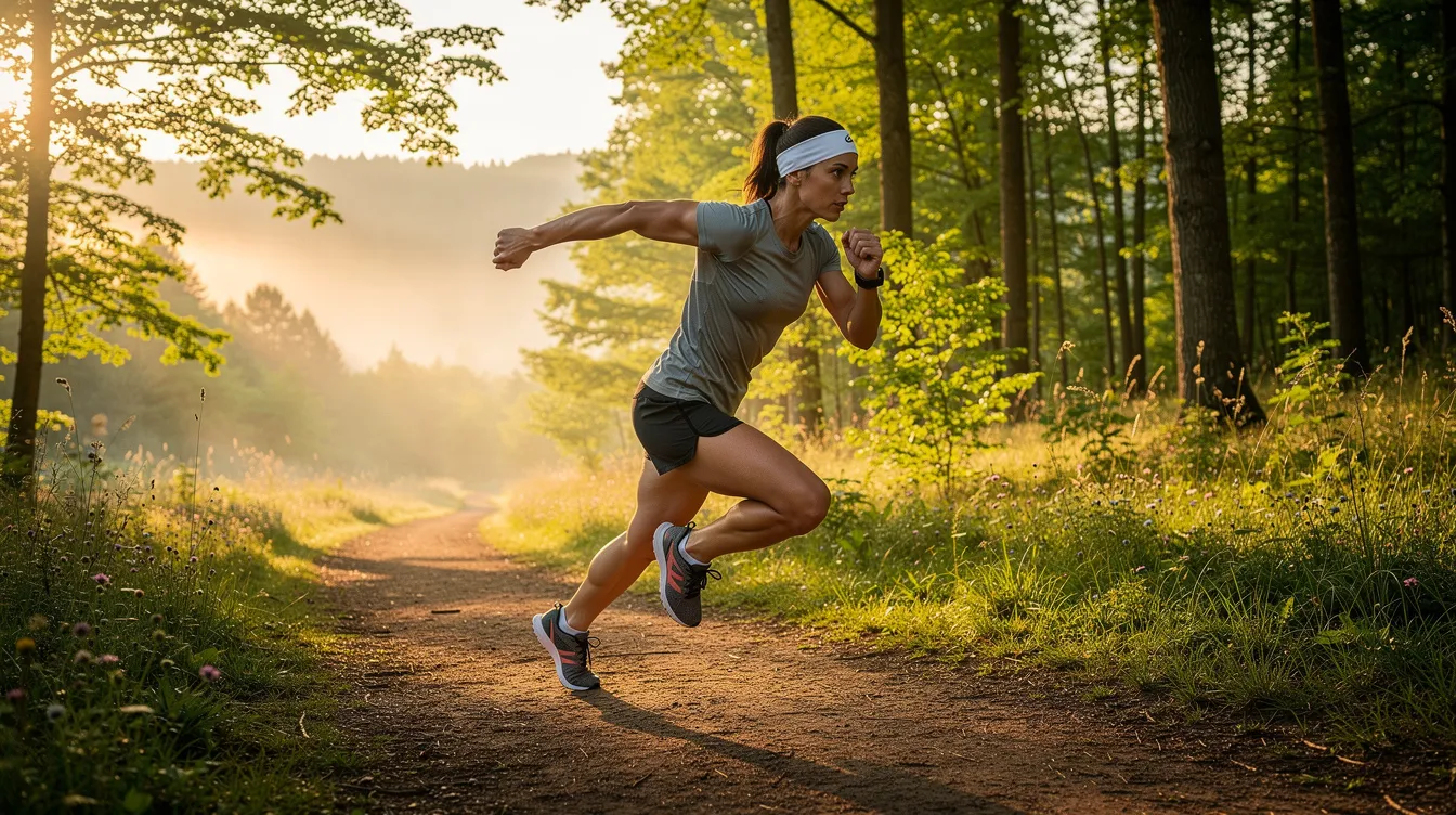 A person is exercising outdoors in a natural setting, engaging in physical activity that promotes weight management and healthy habits. This scene highlights the importance of maintaining an active lifestyle as part of a broader approach to weight loss and overall health.